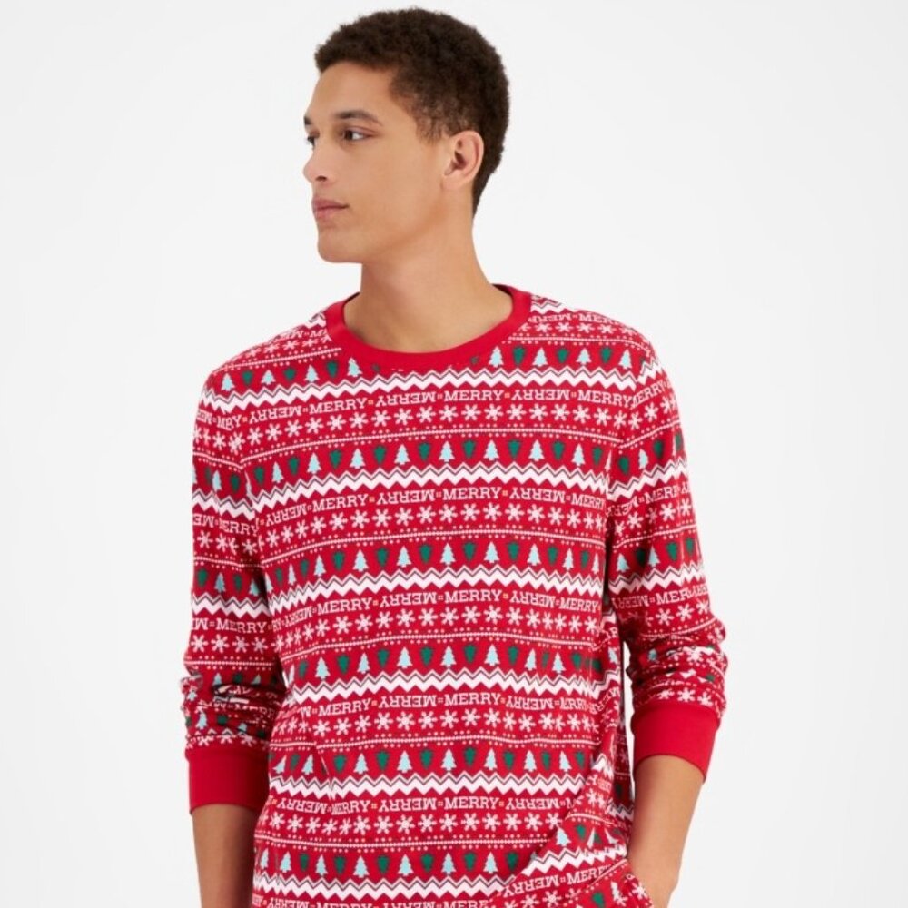 NWT  S Holiday Lane Men's Merry Mix It Cotton ,Pajamas TOP